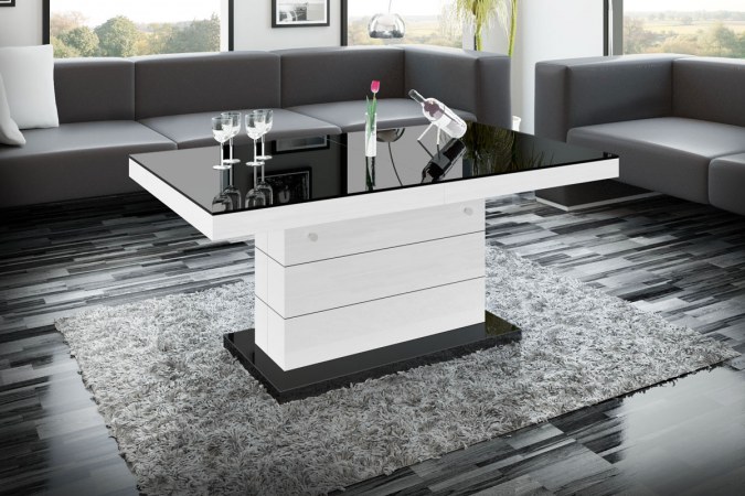MATERA LUX coffee table (high gloss/super matt/wood-like decor)